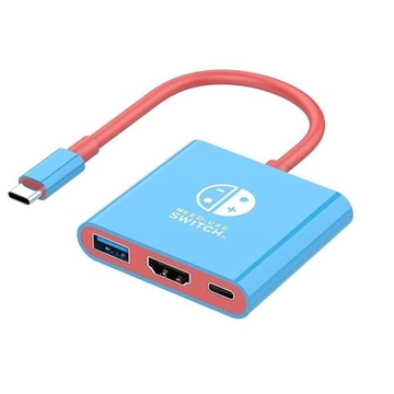 Nintendo Switch adapter 3w1 USB C - HDMI 4K 30Hz + USB 3.0 + PD