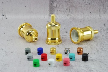 золотой блестящий патрон для лампочки е27, металлический паук, лампа Эдисона ретро