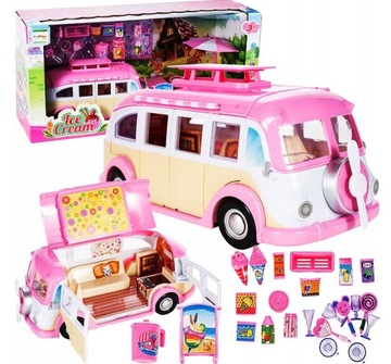 KAMPER CAMPER AUTO DLA LALKI Z AKCESORIAMI