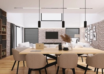 Визуализация дизайна интерьера гостиной и кухни