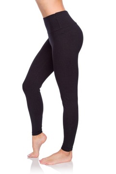 LEGGINSY DAMSKIE BAWEŁNIANE GETRY WYSZCZUPLAJĄCE WYSOKIM STANEM CZARNE 6XL