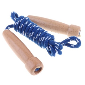 Регулируемая деревянная скакалка, темно-синяя