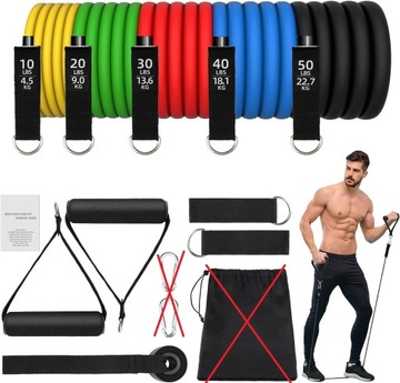 ZESTAW 5 GUM OPOROWYCH do ćwiczeń FITNESS 5 - 23kg