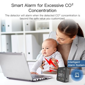 Wi-Fi Tuya Smart Детектор CO2 3 в 1 Детектор углекислого газа
