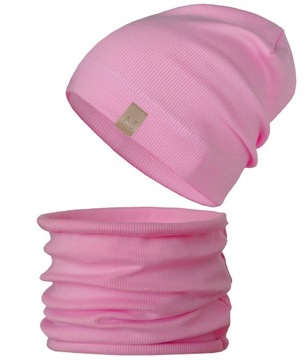 Komplet CZAPKA + TUBA komin beanie PRĄŻEK r. 50-52