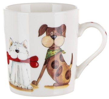BANQUET KUBEK DLA DZIECI PSY PIESKI DOG DO HERBATY KAWY CERAMICZNY 250 ML