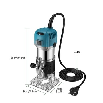 ДЕРЕВОФРЕЗЕРНЫЙ СТАНОК ДЛЯ ОБРЕЗКИ ДРЕВЕСИНЫ ЭЛЕКТРИЧЕСКИЙ РУЧНОЙ 800ВТ 30000ОБ/МИН
