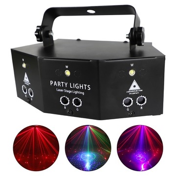 Лазерное сценическое освещение RGB DMX с 9 глазами