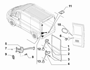 ВЕРСИЯ ЗАДНЕЙ ПРАВОЙ ДВЕРИ СО СТЕКЛОМ DUCATO 2014 ГОДА.