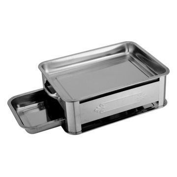 Grill Blat ze stali nierdzewnej Grill Patio Piknik ogrodowy Szuflada 36x27 cm