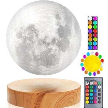 LEWITUJĄCA PODSTAWA MAGNETYCZNA LAMPA KSIĘŻYCOWA 3D 16 KOLORÓW + PILOT
