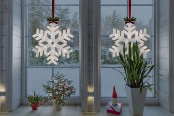LAMPKI LED CHOINKA ŚNIEŻYNKA 40CM BIAŁA ZIMNA GRUBA GWIAZDA BIAŁA ZIMNA