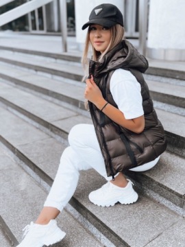 ЖИЛЕТ СТЕГАНЫЙ ЖЕНСКИЙ С КАПЮШОНОМ, размер. л