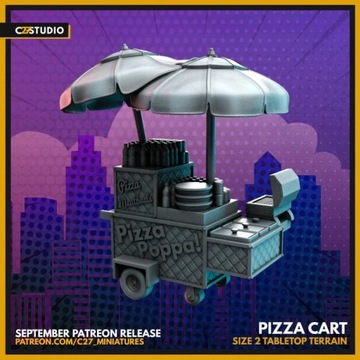 Pizza Cart (Size 2 Tabletop Terrain) matched to Marvel Crisis Protocol