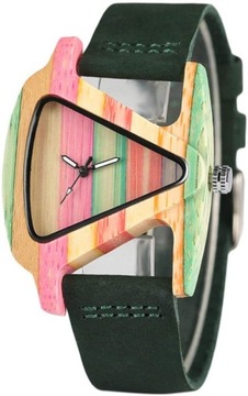 Деревянные часы, уникальные треугольные женские деревянные часы, креативные