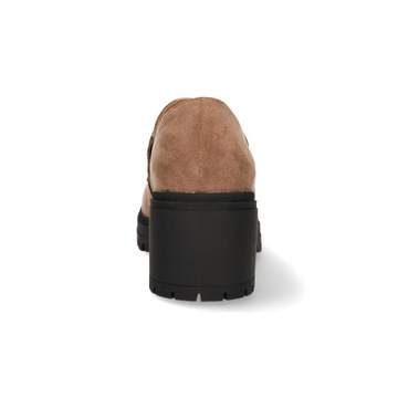 Туфли ЖЕНСКИЕ VINCEZA, БЕЖЕВЫЕ ЗАМШЕВЫЕ МОКАСИНЫ НА КАБЛУКЕ 40 р.