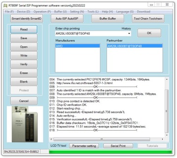 Płyta rozszerzająca PEB-1 TSOP48 i ITE dla RT809F