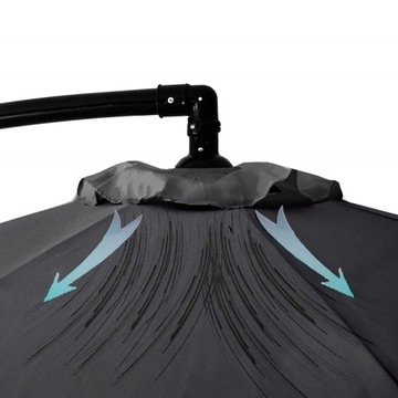 САДОВЫЙ ЗОНТ С РУЧКОЙ, СКЛАДНОЙ, РЕГУЛИРУЕМЫЙ, С ГРАФИТОВОЙ КРЫШКОЙ, 350 см