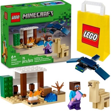 LEGO 21251 MINECRAFT Pustynna wyprawa Steve’a Smok + Torba prezentowa LEGO