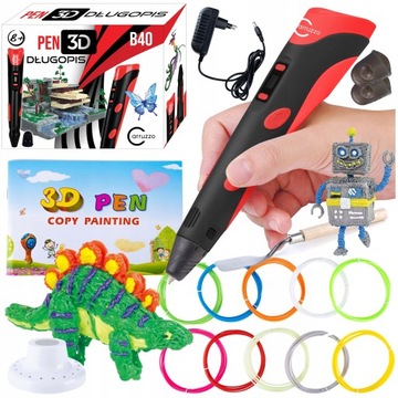 DŁUGOPIS DRUKARKA 3D PEN WKŁAD 20 METRÓW Wzory Filament PLA Pro