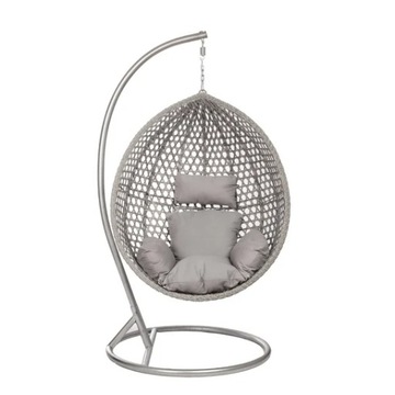 ПОДВЕСНОЙ СТУЛ садовая корзина-качалка-кокон МАЙОРКА - ЧЕРНЫЙ ГРУБОГО ПЛЕТЕНИЯ