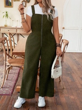 SHEIN CURVE OGRODNICZKI DAMSKIE ZIELONE SZTRUKSOWE XL 324