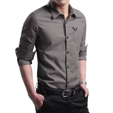 Military Cotton Shirts Men Solid Shirt Blouse