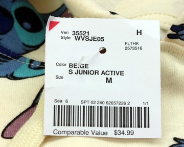 Bluza damska młodzieżowa z kapturem $34 Disney Lilo & Stitch r. M kremowa