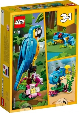 LEGO CREATOR ЭКЗОТИЧЕСКИЙ ПОПУГАЙ 3 в 1 РЫБА ЛЯГУШКА ЦВЕТ