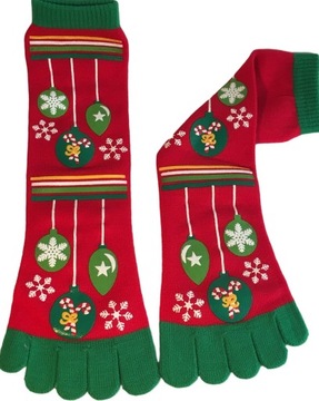 Skarpetki 5 Toe Świąteczne z Palcami One Size W-Wa