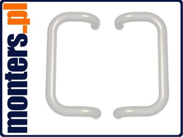 Ручка двусторонняя прямоугольная, белая 9016, 300мм.