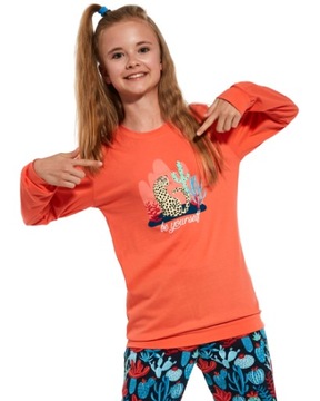 Piżama dziewczęca Cornette 594/161 Be Yourself r. 98/104 koralowa kaktusy