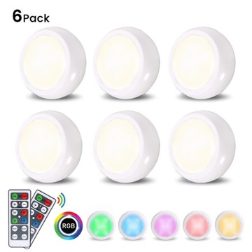 6x LAMPKA BEZPRZEWODOWA LAMPA LED NA BATERIE PILOT