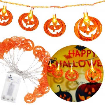 GIRLANDA LAMPKI DYNIE ŚWIECĄCE 20 LED WISZĄCE DEKORACJA UPIORNA HALLOWEEN