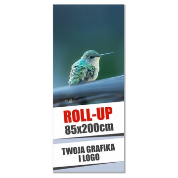 Wymienna grafika do Roll-up 85x200cm Twój projekt grafika i Logo druk UV
