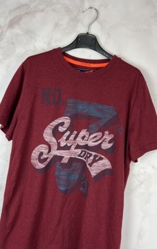 Superdry Bordowy T-Shirt Męski XL 42