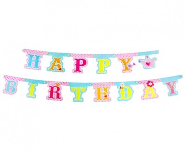 Girlanda urodzinowa HAPPY BIRTHDAY napis baner