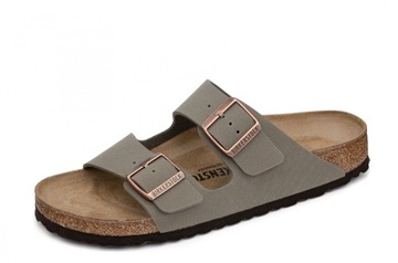 Birkenstock szare zielone męskie klapki na korkowej podeszwie sosnowej 44