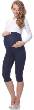 Legginsy ciążowe 3/4 capri getry 2Pak wiskoza BE-03 Granatowy/Granatowy XXL