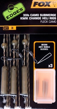 ZESTAW FOX PRZYPONÓW EDGES CAM HELI RIGS 30LBS