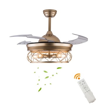 Lampa wisząca wentylatora z pilotem i bez żarówki