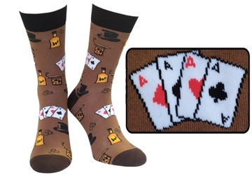 Skarpety KREBO Poker Karty Whisky Kapelusz 39 - 42