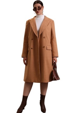 SHEIN PŁASZCZ DAMSKI BEŻOWY PLUS SIZE 50 VBD