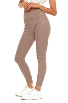 MORAJ Утепленные женские леггинсы в полоску с высокой талией MOCCA L/XL