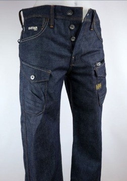 G-Star Navy Attacc Straight spodnie jeansy W29 L34