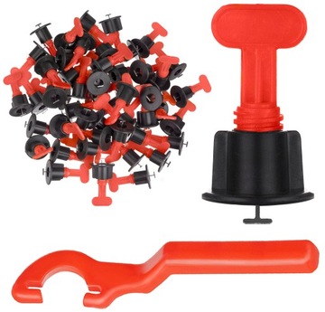 Система выравнивания плитки Зажимы 50 зажимов Клинья Набор клиньев + гаечный ключ