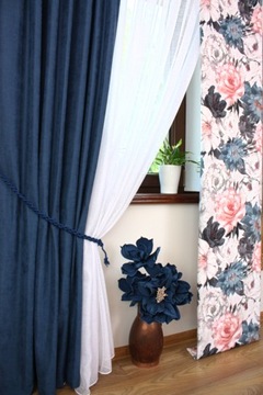 Толстая 3D велюровая занавеска индивидуального размера с яркими большими цветами