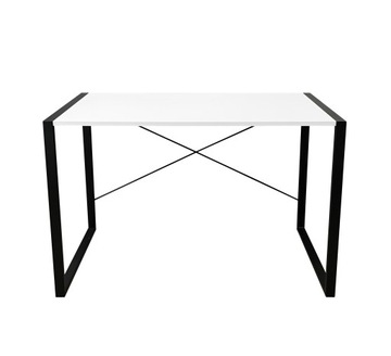 Biurko 116x60 białe metalowe nogi loft nowoczesne