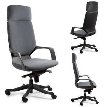 Fotel Biurowy Obrotowy Wygodny do Biurka Szary - nowoczesny design - szybko