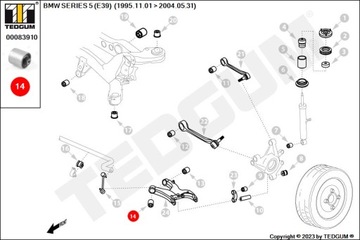 Сайлентблок ЗАДНЕГО НИЖНЕГО ПЕРЕДНЕГО РЫЧАГА BMW 5 E39